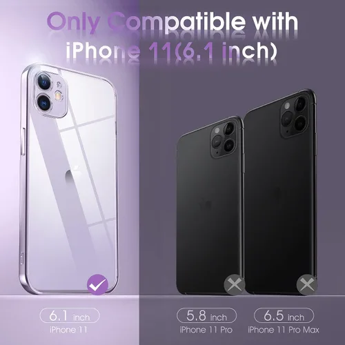 Vista 415 de Supdeal Funda cristalina transparente para iPhone 11, [No se amarillea] [Protección de la cámara] [Probado contra caídas de grado militar] Funda