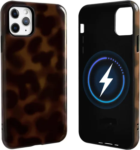 Vista 71 de NITITOP Funda magnética compatible con iPhone 11, compatible con MagSafe lindo diseño estético de leopardo ámbar tortuga para mujeres, hombres