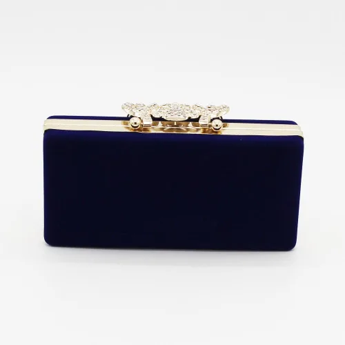 Vista 4 de Cartera de mano para mujer, cóctel, boda, fiesta, bolso de mano, Azul
