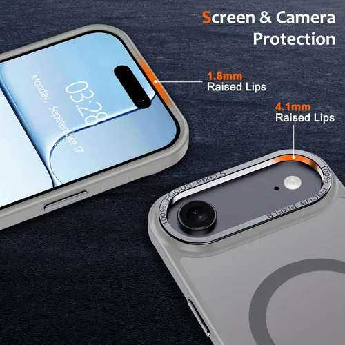 Vista 1336 de Anuck - Funda magnética para iPhone 11 compatible con MagSafe, carcasa trasera mate translúcida dura, borde de TPU, delgada, resistente a impactos