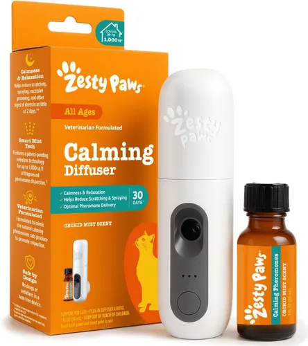 Vista 10 de Zesty Paws Kit de iniciación de difusor calmante de feromonas para gatos, difusor calmante para gatos, para estrés, rociado de orina, arañazos, aseo