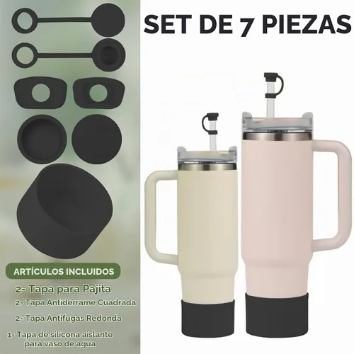 Vista 5 de Juego de tapones y fundas de silicona para vasos Stanley, 7