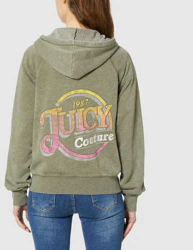Vista 7 de Juicy Couture Monterey Pine TRK - Sudadera con capucha para mujer, diseño de punto con logo de Juicy