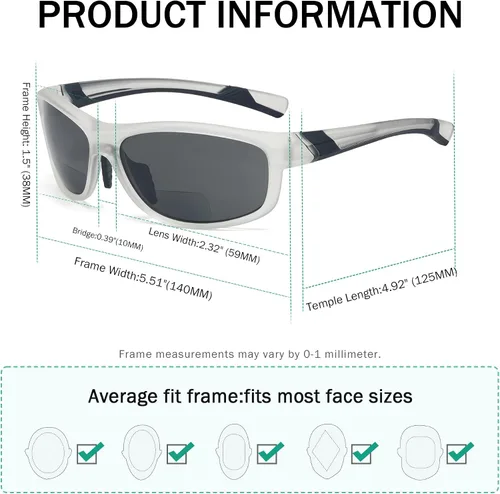 Vista 24 de Eyekepper Gafas de sol deportivas bifocales polarizadas para mujer