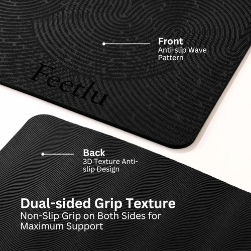 Vista 4 de Extra Thick 12mm Exercise Mat, 74" x 26", Non-Slip with a Yoga Strap