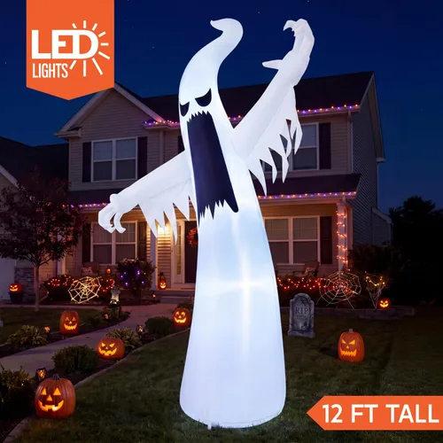 Vista 2 de Joiedomi - Fantasma inflable para Halloween, 12 pies, para decoración de Halloween