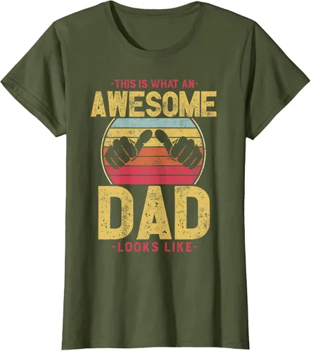 Vista 25 de This is what a awesome dad looks like T-Shirt, Negro