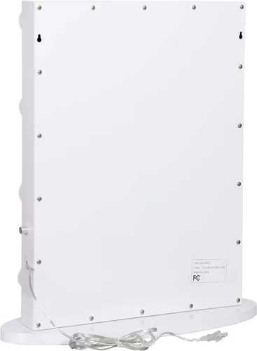 Vista 7 de Hollywood Espejo de tocador con luces, espejo de maquillaje de pie con 12 bombillas LED para vestidor y dormitorio, blanco, iluminación de 3