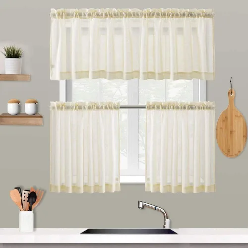 Vista 19 de Cozynight Cortinas de Niveles Transparentes Gris Oscuro de 24 Pulgadas de Largo, Tratamiento de Cortinas para Ventanas Pequeñas