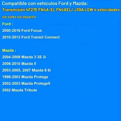 Vista 6 de Kit de filtro de transmisión automática, repuesto 58617 compatible con Ford Mazda 4F27E - Focus 2000-2016, Mazda 3 2004-20012, Mazda 5 2006-2010