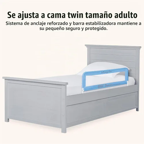 Vista 7 de Dream On Me Riel de cama de malla ajustable, dos niveles de altura, listo para usar, compatible con camas de tamaño individual para adultos, Rosa