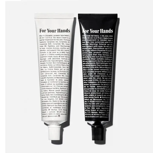 Vista 2 de Nécessaire The Hand Duo – El Set de Regalo de Vacaciones de Crema de Manos + Tratamiento de Manos con Retinol para Manos Secas – Humedad Diaria +