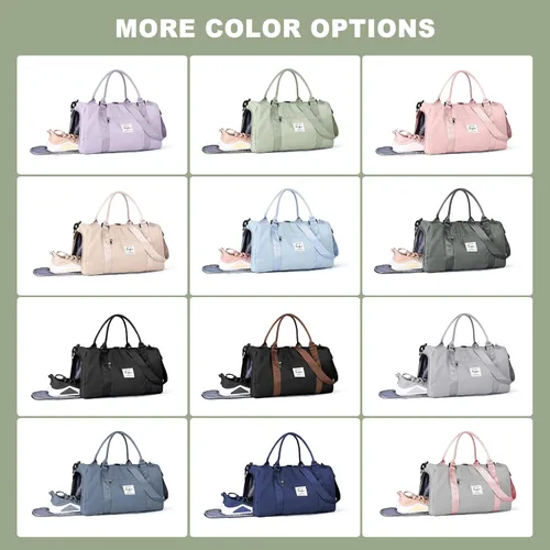 Vista 7 de Weekender Gym - Bolsas de lona para mujer con neceser, A-verde