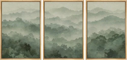 Vista 75 de SIGNWIN Lienzo enmarcado para pared, juego de arte de campos pastorales, flores silvestres, campo rústico, paisaje, floral, ilustraciones modernas