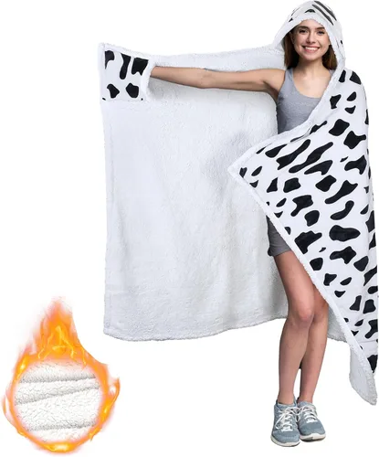 Vista 8 de Manta con capucha, cálida y acogedora manta de poncho suave, capa de forro polar, regalos para mujeres, Guepardo