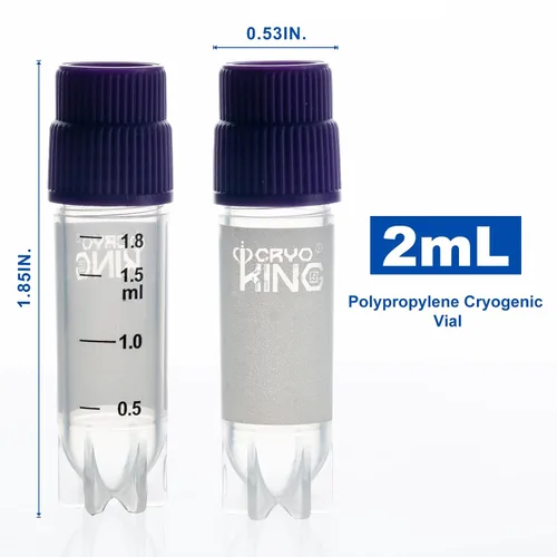 Vista 4 de Tubos de viales criogénicos de PP de 0.1 fl oz, rosca externa, sin código de barras, viales de plástico estériles con tapa de sellado estupenda