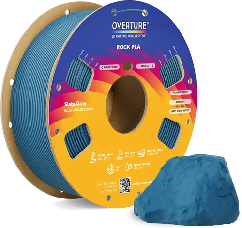 Vista 11 de OVERTURE - Filamento PLA Rock de 1.75 mm, para impresora 3D de mármol, carrete de 2.2 libras, precisión dimensional +/- 0.02 mm, para impresoras FDM