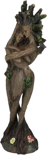 Vista 3 de Ebros Gift Danza de primavera Celta Greenman y árbol Mujer Gaia Dryad Ent Nativo Tierra Diosa Pareja Abrazando Figura Árbol de la Vida Criatura