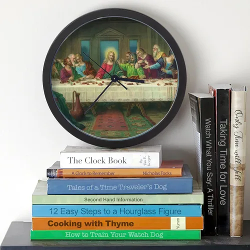 Vista 3 de CafePress The Last Supper - Reloj de pared de 10 pulgadas para sala de estar, cocina u oficina