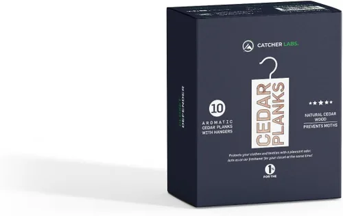 Vista 7 de Catcher Labs Tablones de cedro Bloques para ropa y almacenamiento Mejor que las bolas de polilla Perchas de cedro (paquete de 10)