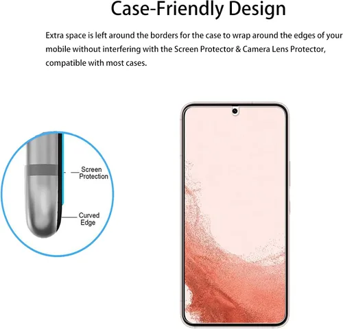 Vista 7 de Marco de fácil alineación diseñado para Samsung Galaxy S21 5G Protector de pantalla de vidrio templado 2 paquetes Película protectora de lente