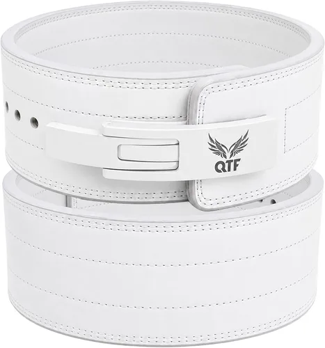 Vista 9 de QTF 'S - Cinturón de palanca para levantamiento de pesas para hombres y mujeres, hecho de cuero grueso, cinturón de entrenamiento de gimnasio, ideal