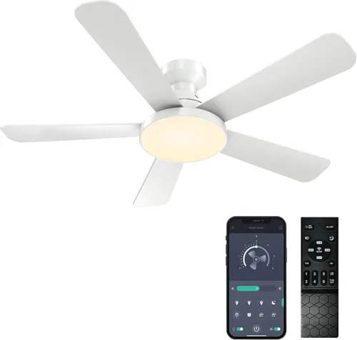 Vista 22 de Ventiladores de techo con luces, ventilador de techo empotrado de perfil Marrón