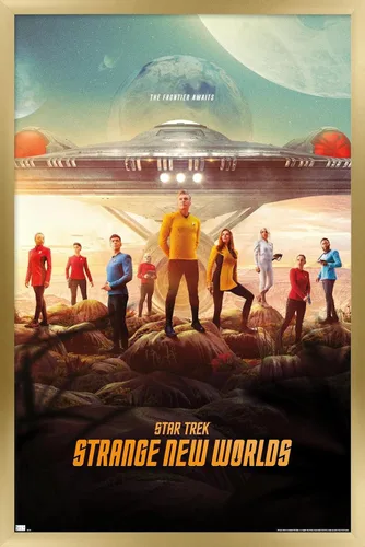 Vista 15 de Star Trek: Strange New Worlds - Póster de pared de arte clave, 22.4 pulgadas de largo x 14.7 pulgadas de ancho, versión enmarcada de madera