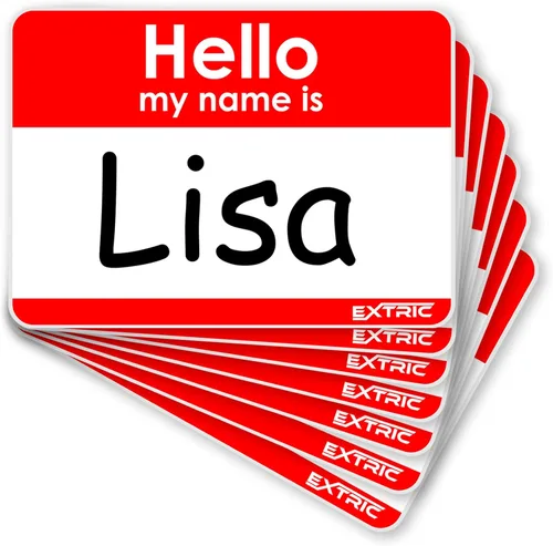 Vista 10 de 100 etiquetas de nombre Hello My Name is Stickers Etiquetas adhesivas de nombre azules, etiqueta de nombre de 2.25 x 3.5 pulgadas
