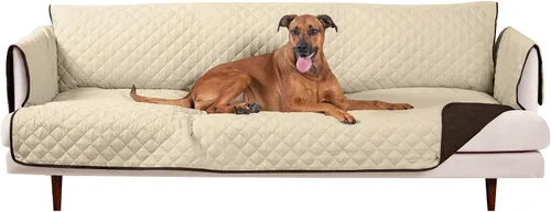 Vista 2 de Furhaven - Funda para muebles de sala de estar para perros y gatos, protector reversible de dos tonos, resistente al agua, lavable, color expreso