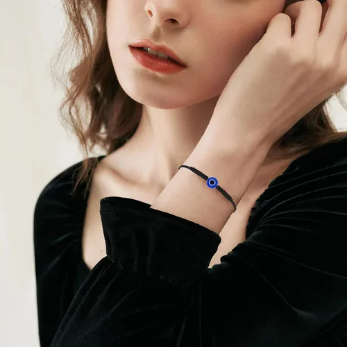 Vista 6 de VIBILIA Pulseras contra el mal de ojo para mujeres y hombres, hechas a mano, trenzadas, de buena suerte, cuerda de cuerda, hilo de amistad, cuerda