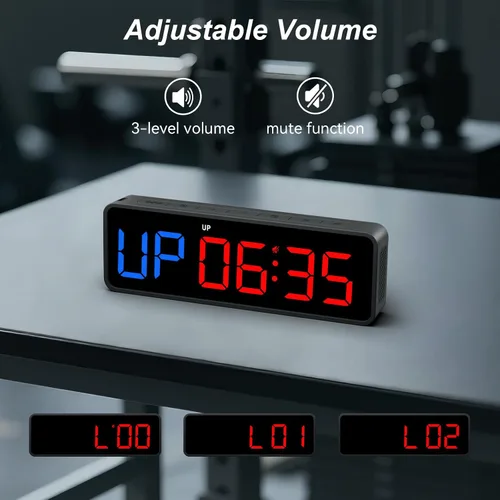 Vista 7 de Acedeck Reloj temporizador portátil para gimnasio: reloj digital de fitness con imán fuerte - Control remoto para entusiastas del fitness - Batería