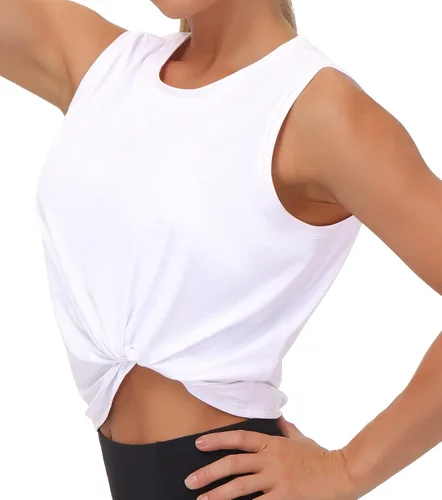 Vista 3 de THE GYM PEOPLE Tops de entrenamiento para mujer en seda de hielo de secado rápido sin mangas