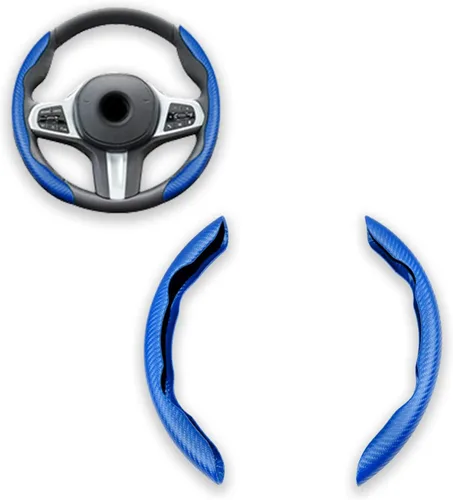 Vista 8 de Funda para volante, cubierta antideslizante de fibra de carbono para volante, protector segmentado para el interior del automóvil, accesorios