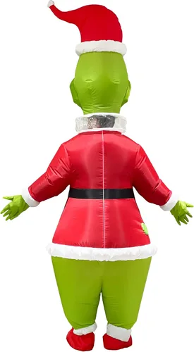 Vista 3 de VIONMI Disfraz inflable para adultos monstruo grande de Navidad verde para hombres divertido disfraz de Halloween Papá Noel cosplay fiesta traje