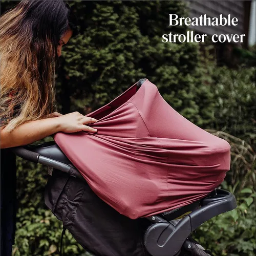 Vista 5 de Simka Rose Funda de asiento de automóvil para bebés, multiusos, transpirable, cubierta de lactancia y toldo para asiento de automóvil de bebé