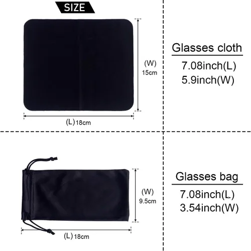 Vista 6 de ADBGV 3 fundas unisex rígidas para lentes, funda protectora para gafas, funda de gafas de sol con paño de limpieza