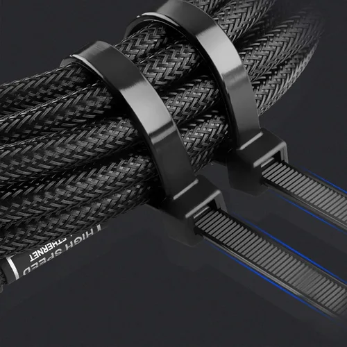 Vista 2 de 100 unidades de 8 pulgadas resistentes con cremallera industrial, 40 libras, resistencia a la tracción liberables, cintas de amarre reutilizables