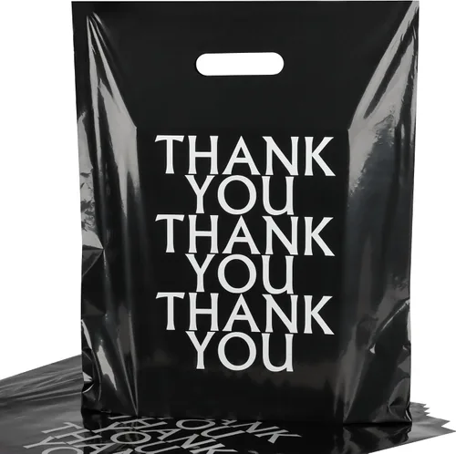 Vista 11 de POPGIFTU Bolsas de agradecimiento florales con asas, bolsa de plástico de 12 x 15 pulgadas, paquete de 100 – Boutique, regalo, recuerdo de fiesta