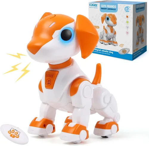 Vista 8 de IQKidz Juguete de dinosaurio RC para niños de 3 a 5 años, robot de dinosaurio tiranosaurio realista para caminar para niños y niñas, pequeñas