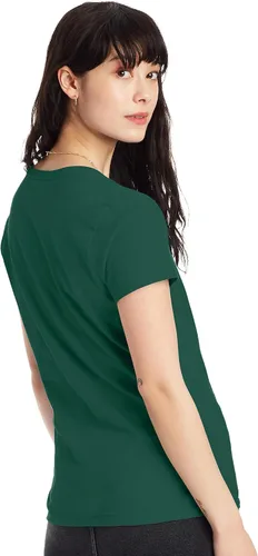 Vista 2 de Hanes Perfect-T Camiseta con cuello en V, para mujer, de manga corta, de algodón hilado en anillo