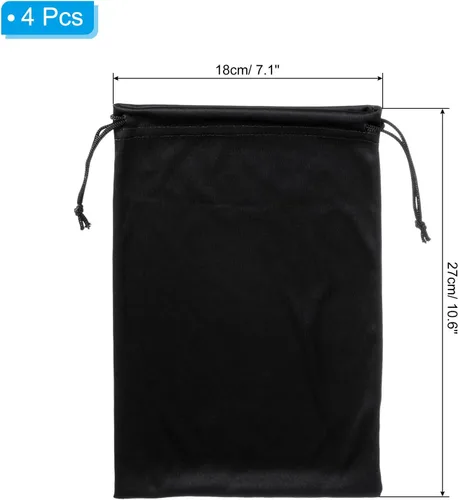 Vista 2 de PATIKIL Bolsa de gafas de esquí, funda de microfibra para gafas de nieve, funda de almacenamiento suave, bolsa con cordón