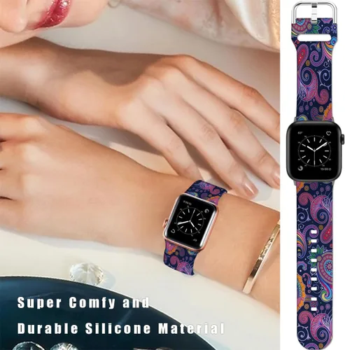 Vista 4 de Correas de reloj de silicona suave compatibles con Apple Watch de 1.496 in 1.575 in 1.614 in 1.654 in 1.732 in 1.772 in 1.811 in 1.929 in Ultra 2