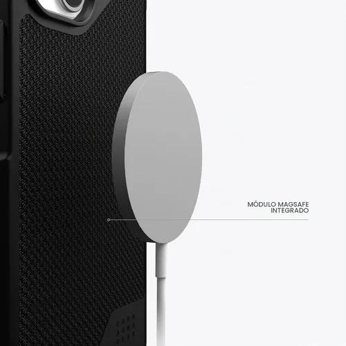 Vista 4 de URBAN ARMOR GEAR UAG - Funda compatible con iPhone 15 Plus de 6.7 pulgadas, Metropolis LT Kevlar negro, imán integrado compatible con carga MagSafe