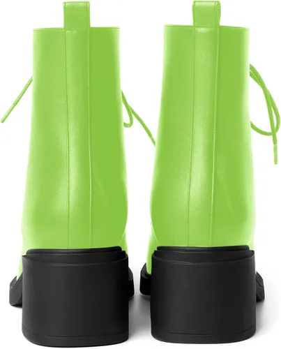 Vista 122 de ROSERWISH Botas altas de tacón bajo y grueso para mujer, con cordones, cómodas, modernas, con puntera redonda, de 2.5 pulgadas