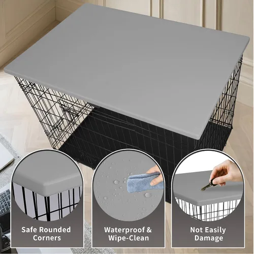 Vista 5 de Rockever Funda para jaula de perro con mesa para jaula de perro de 36 pulgadas, funda resistente al agua, de poliéster resistente a los rayos UV