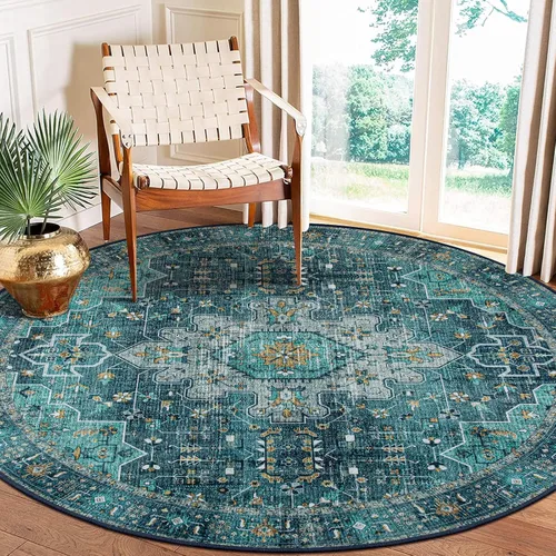 Vista 79 de Moynesa Alfombra ultra fina lavable de 2 x 3 pies, alfombra pequeña de cocina para entrada, interior, antideslizante, tapete vintage para puerta