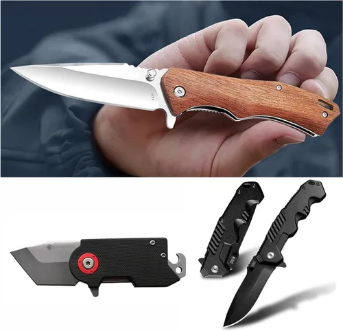 Vista 5 de 5Afashion EDC Cuchillos mango pivote tornillo, cuchillo de supervivencia, remaches de bolsillo plegable para cuchillo, paquete de 10