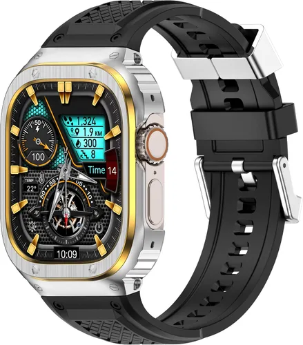 Vista 16 de Correa Deczone con Estuche de Acero Inoxidable Compatible con Apple Watch Series 9 8 7 SE 3 2 1/6 5 4 S 3 2 1 41mm 40mm 38mm, Bandas para iWatch