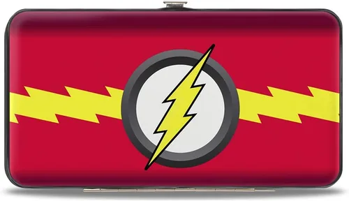 Vista 2 de Buckle-Down Billetera con bisagra - The Flash IconBolt Stripe RojosAmarilloGrisBlanco, 7" x 4", Varios